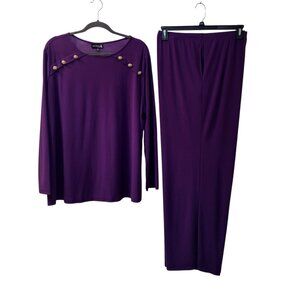Antthony Originals: 2-Piece Pull-on Pant Set, Size 2X, Purple (NWT)